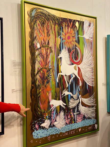 Love First -  Framed canvas, 96 x 126 cm - Unique