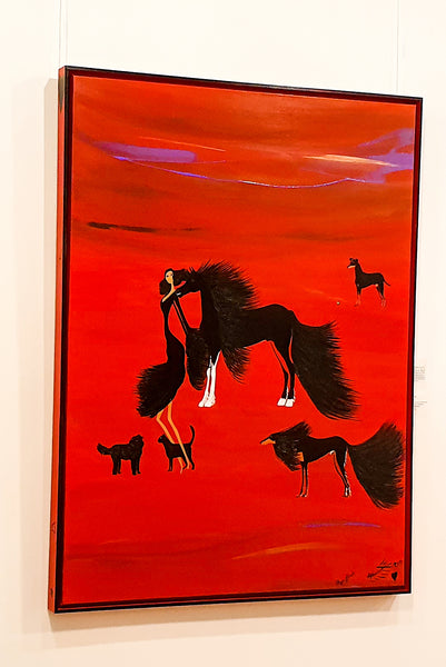 Magic Black -  Framed Canvas pprox 96 x 126 cm (37.75" x 49.5")