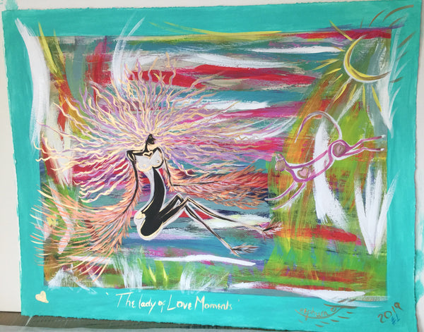 Lady of Love Moments 78.5 x 62.5cm Turquoise border