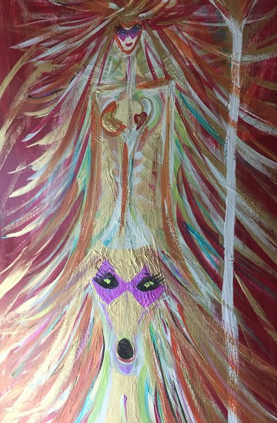 The Lady of Living - Hand painted custom frame 39.0 x 114.5 cm