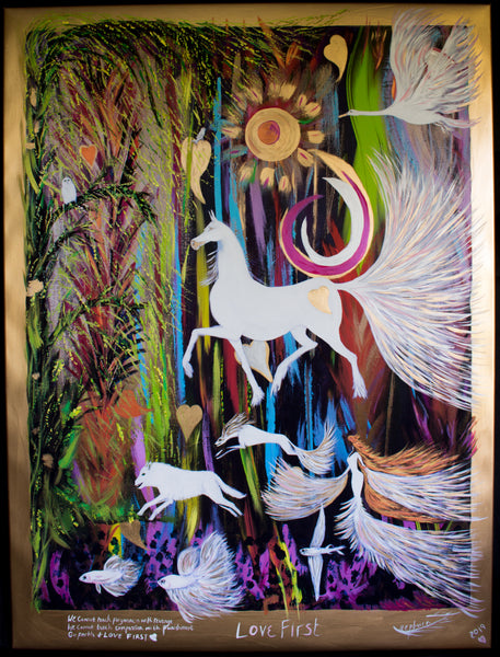 Love First - 91.5 x 117 cm , borders 5,6 cm - unique