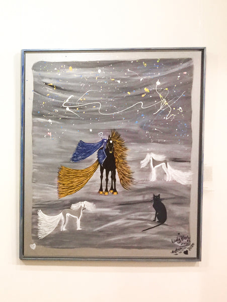 Lady Blue Framed Canvas approx 106 x 126 cm (41.75" x 49.5')  #2