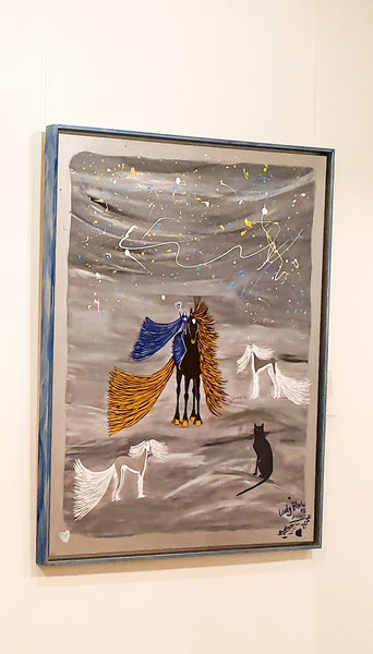 Lady Blue Framed Canvas approx 106 x 126 cm (41.75" x 49.5')  #2