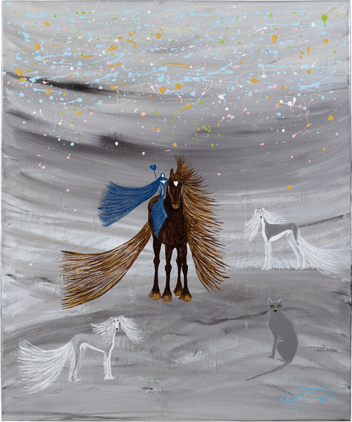 Lady Blue Framed Canvas approx 106 x 126 cm (41.75" x 49.5')  #2