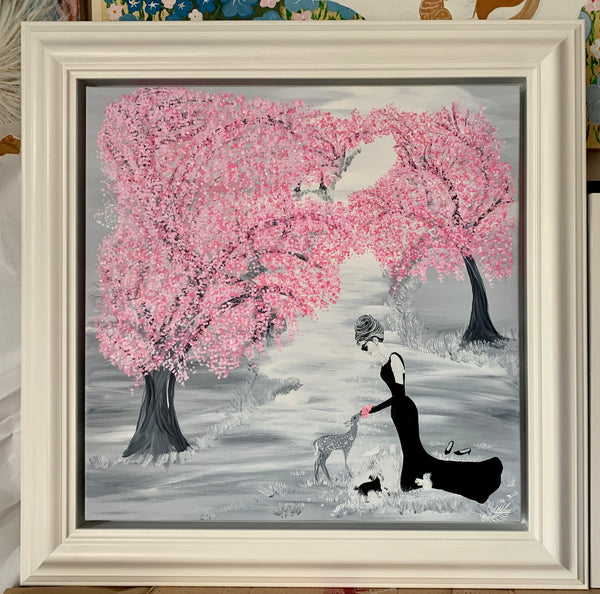 Over The Rainbow - Audrey,  Framed 81x 81cm, canvas approx 61.5x61.5cm. Hand embellished, archival, canvas print