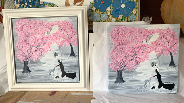 Over The Rainbow - Audrey,  Framed 81x 81cm, canvas approx 61.5x61.5cm. Hand embellished, archival, canvas print