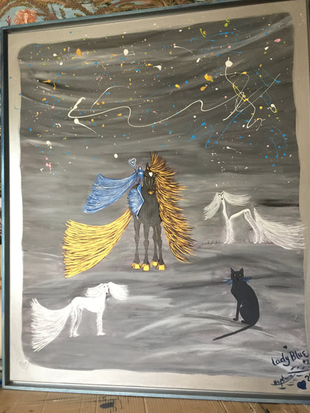 Lady Blue Framed Canvas approx 106 x 126 cm (41.75" x 49.5')  #2