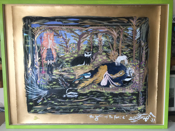 The Ladies of The Forest - Framed 90.5 x 70cm Unique