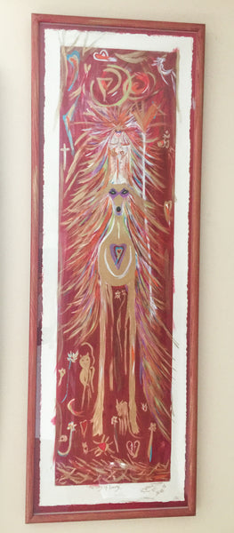 The Lady of Living - Hand painted custom frame 39.0 x 114.5 cm